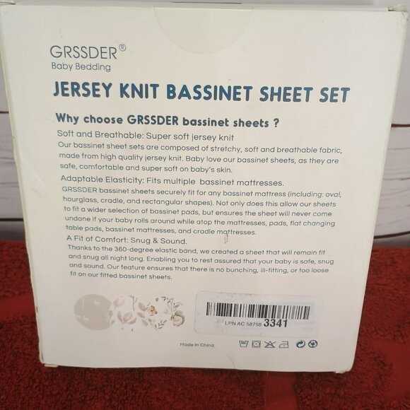 Grssder Baby Bedding Jersey Knit Bassinet Sheet Set 3-Pack High Stretchy Super S - Picture 5 of 8